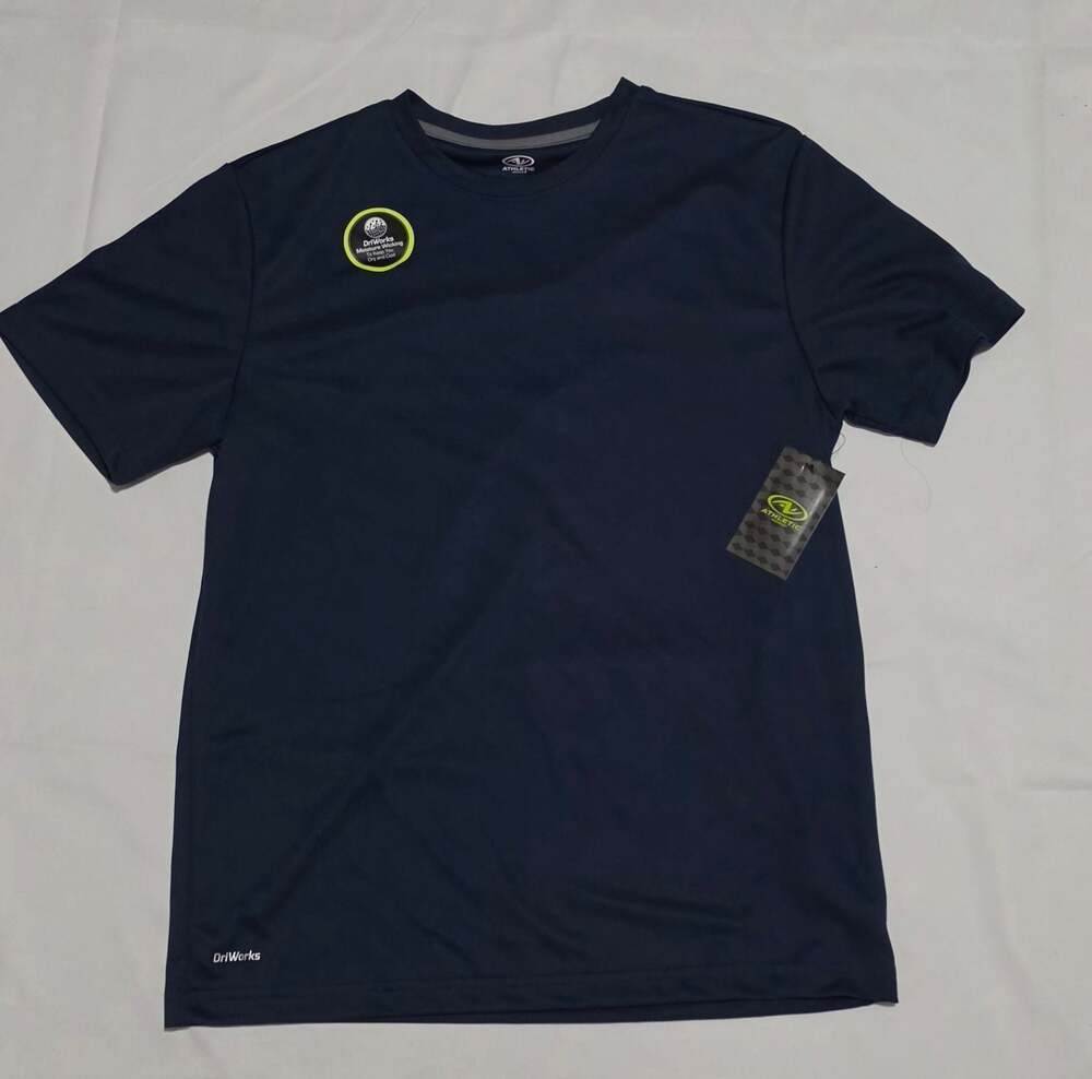 Athletic Works DriWorks Men's Navy Moisture-Wicking Athletic T-Shirt Small